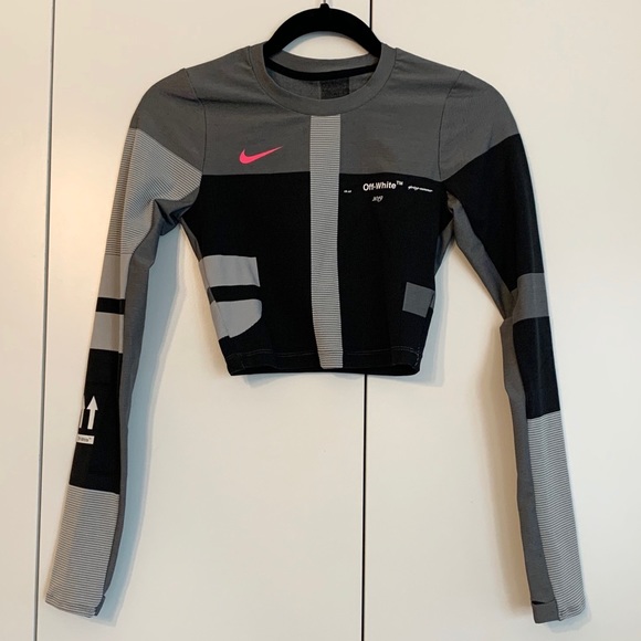 off white nike easy run top